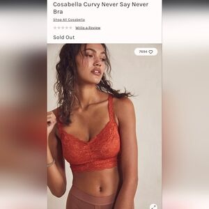 Free People Cosabella Curvey Never Say Never Bralette XL CREAM/NUDE COLOR
